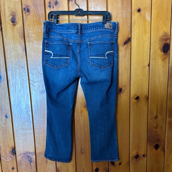 Cute Super Stretch Crop Jeans by American Eagle outfitters Sz 12 Artist Crop - Picture 2 of 4